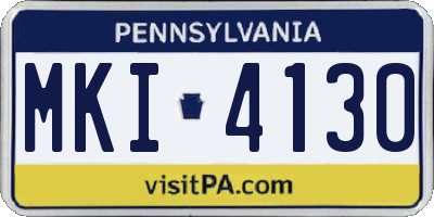 PA license plate MKI4130