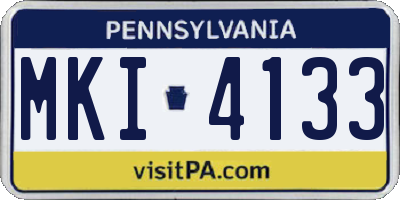 PA license plate MKI4133