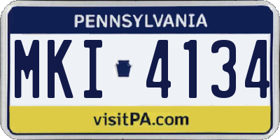 PA license plate MKI4134