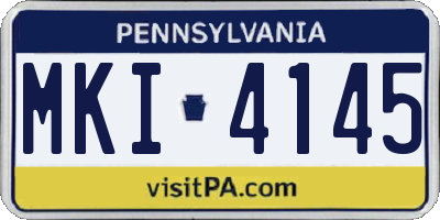 PA license plate MKI4145