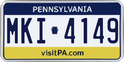 PA license plate MKI4149