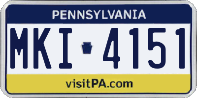 PA license plate MKI4151