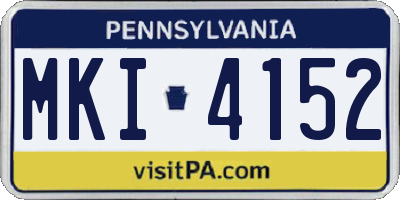 PA license plate MKI4152