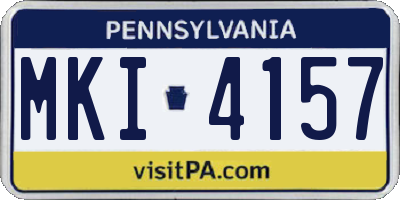 PA license plate MKI4157