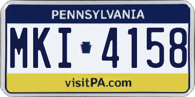 PA license plate MKI4158