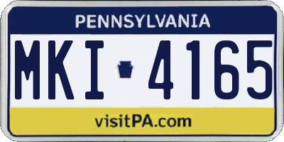 PA license plate MKI4165