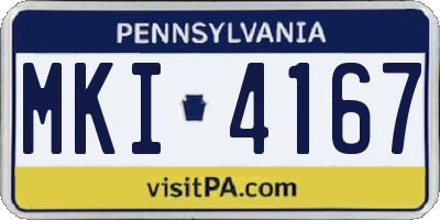 PA license plate MKI4167