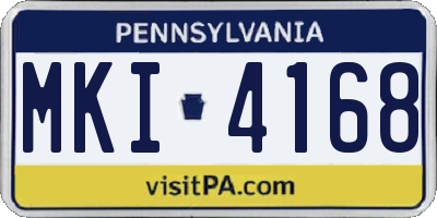 PA license plate MKI4168