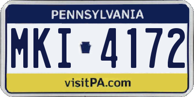 PA license plate MKI4172