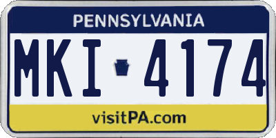 PA license plate MKI4174