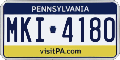 PA license plate MKI4180