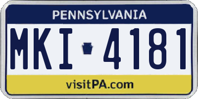 PA license plate MKI4181