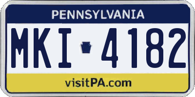 PA license plate MKI4182