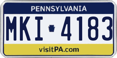 PA license plate MKI4183
