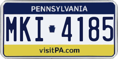 PA license plate MKI4185