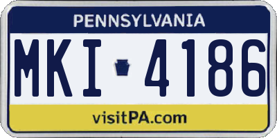PA license plate MKI4186