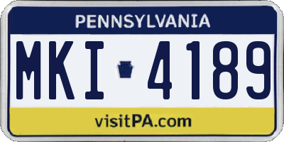 PA license plate MKI4189