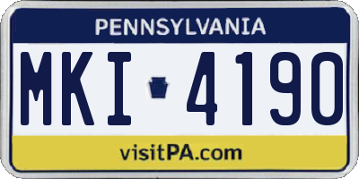 PA license plate MKI4190