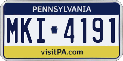 PA license plate MKI4191