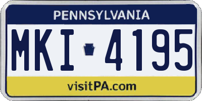 PA license plate MKI4195