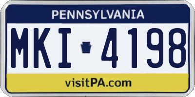 PA license plate MKI4198