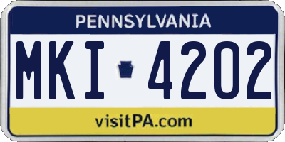 PA license plate MKI4202