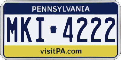 PA license plate MKI4222