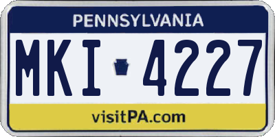 PA license plate MKI4227