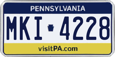 PA license plate MKI4228