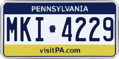 PA license plate MKI4229