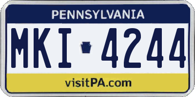 PA license plate MKI4244