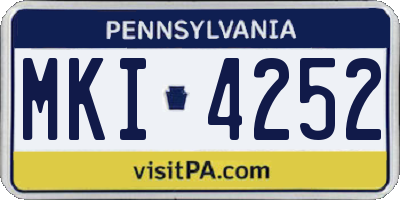 PA license plate MKI4252