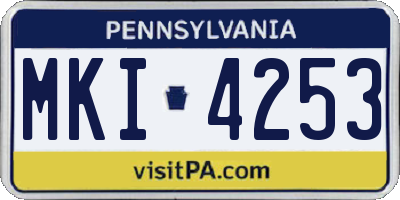 PA license plate MKI4253