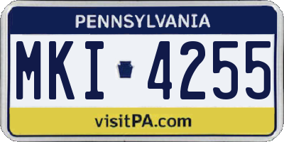 PA license plate MKI4255