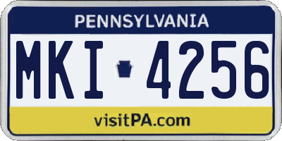 PA license plate MKI4256