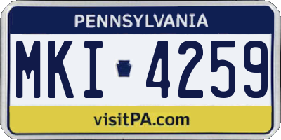 PA license plate MKI4259