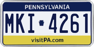 PA license plate MKI4261
