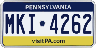 PA license plate MKI4262
