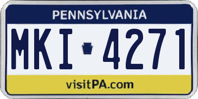 PA license plate MKI4271