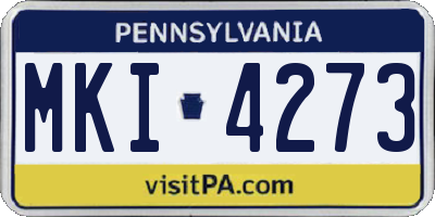 PA license plate MKI4273