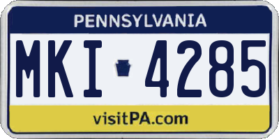 PA license plate MKI4285