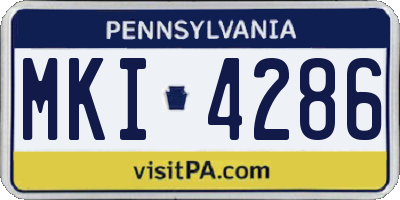 PA license plate MKI4286