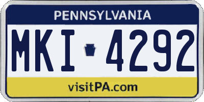PA license plate MKI4292