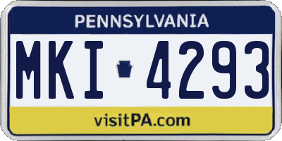 PA license plate MKI4293