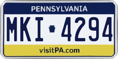 PA license plate MKI4294