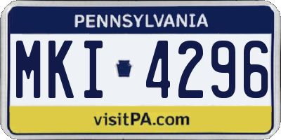 PA license plate MKI4296