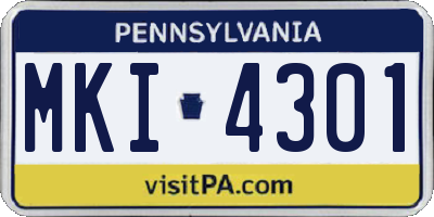 PA license plate MKI4301