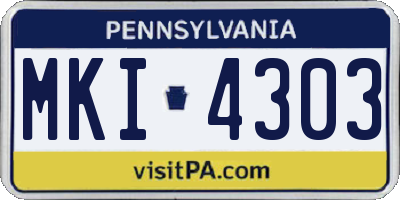 PA license plate MKI4303