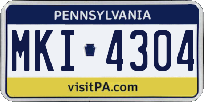 PA license plate MKI4304