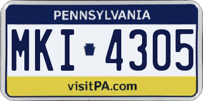 PA license plate MKI4305